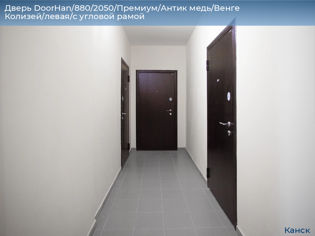Дверь DoorHan/880/2050/Премиум/Антик медь/Венге Колизей/левая/с угловой рамой, kansk.doorhan.ru