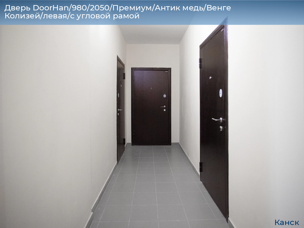 Дверь DoorHan/980/2050/Премиум/Антик медь/Венге Колизей/левая/с угловой рамой, kansk.doorhan.ru