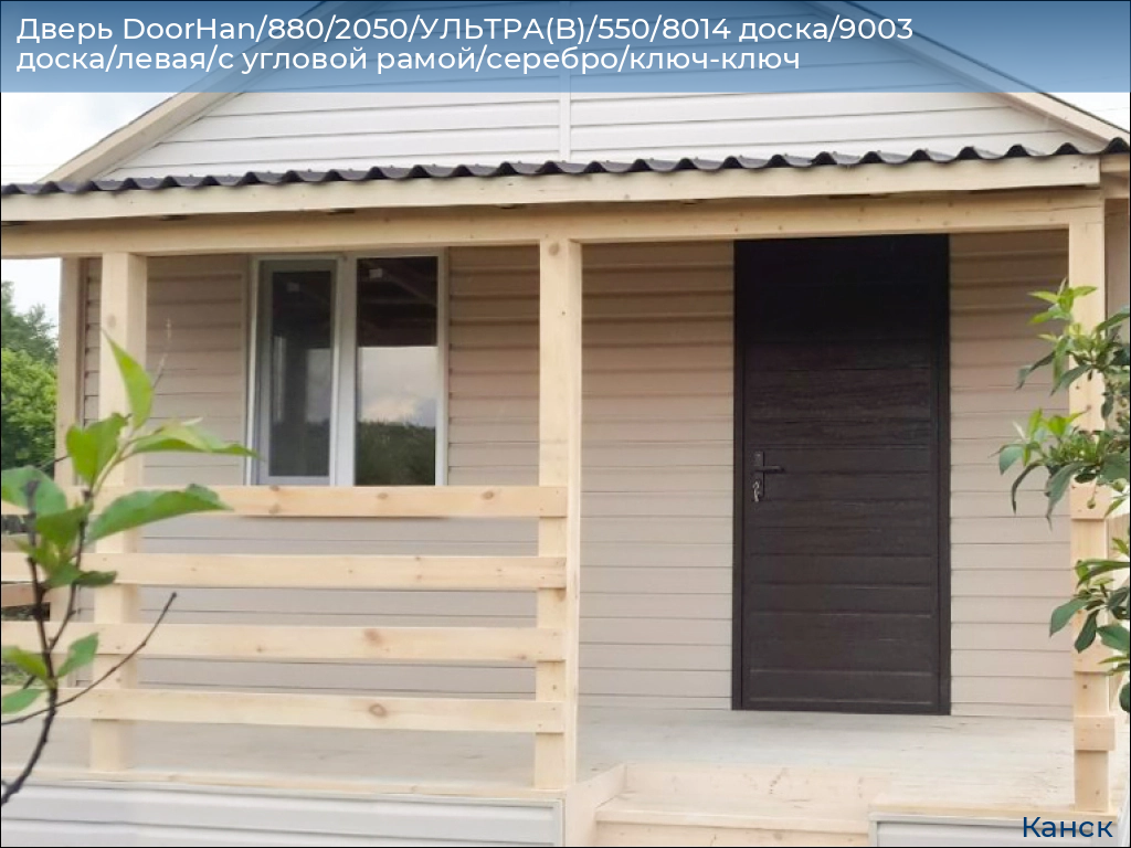 Дверь DoorHan/880/2050/УЛЬТРА(B)/550/8014 доска/9003 доска/левая/с угловой рамой/серебро/ключ-ключ, kansk.doorhan.ru
