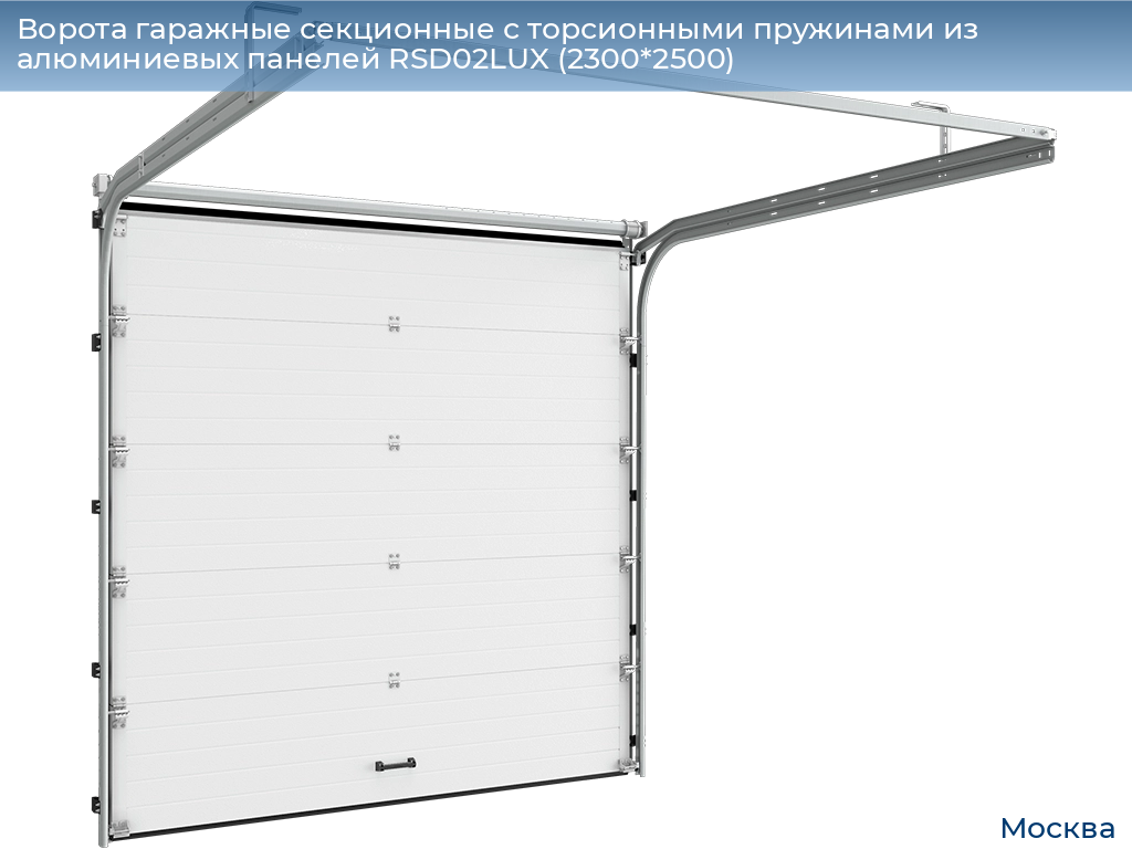 Ворота гаражные секционные с торсионными пружинами из алюминиевых панелей RSD02LUX (2300*2500), 